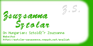 zsuzsanna sztolar business card